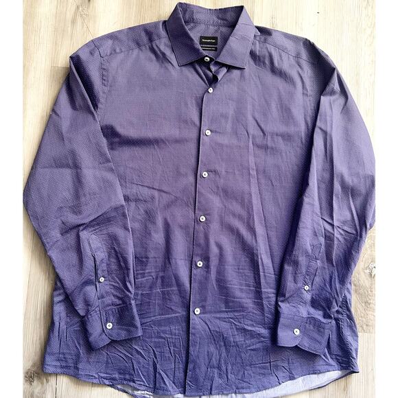 Ermenegildo Zegna Purple Button Up Long Sleeve Centroquaranta Twill Men’s Sz XXL - Picture 1 of 8